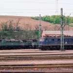 118 016-5 und diverse E44 im Bahnbetriebswerk Würzburg