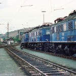 3x E18 im Bahnbetriebswerk Würzburg 1984